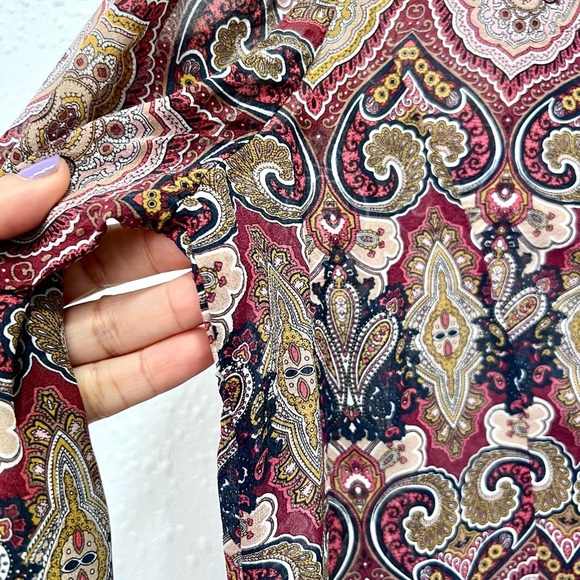 Brooks Brothers silk Red and Brown Graphic Long Sleeve Blouse 14 - Picture 4 of 8